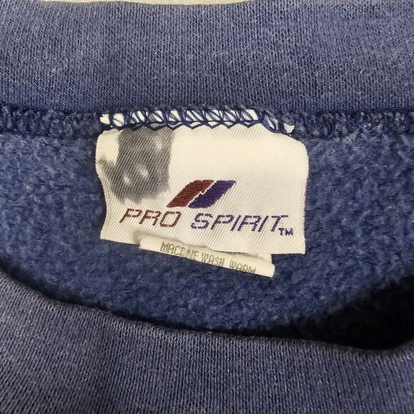 Vintage Pro Spirit Sweatshirt Medium Blue Cotton Crew Neck Blank 90s Minimalist - Picture 3 of 9